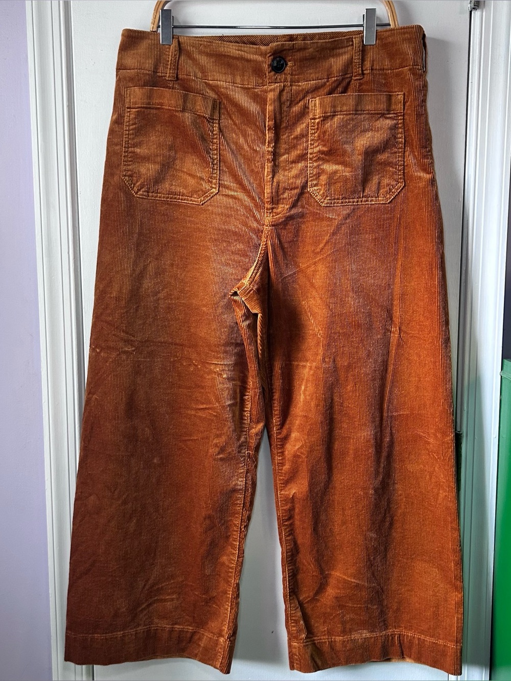 Maeve Colette Rust Corduroy Cropped Pant Women’s 34